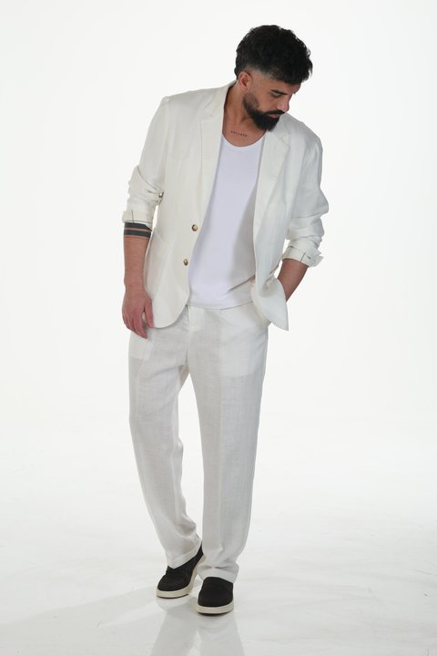 CASUAL LINEN SUIT (WHITE)