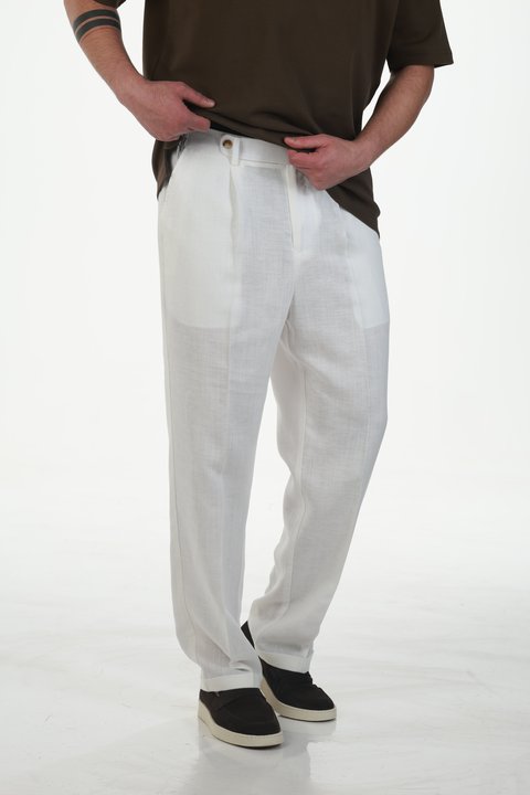 CASUAL LINEN SUIT (WHITE) view 5